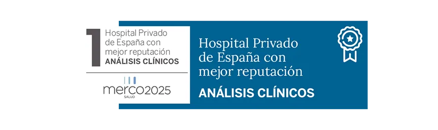 Merco Salud 2025. Análisis Clínicos. Clínica Universidad de Navarra Imagen sello reconocimiento Análisis Clínicos Merco Salud 2025. Clínica Universidad de Navarra
