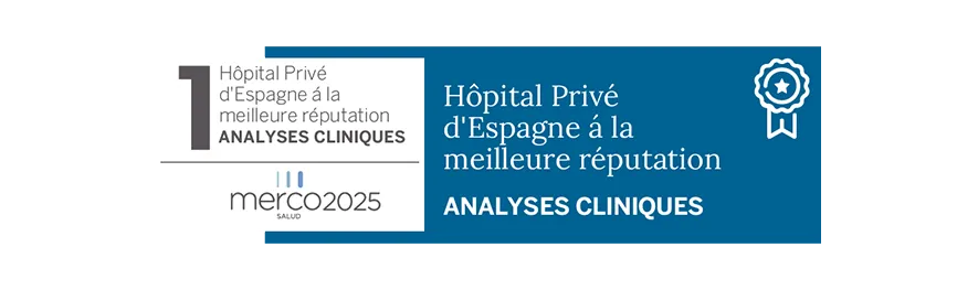 Merco Salud 2025. Tests cliniques Merco Salud 2025 Clinical Tests label de reconnaissance image. Clinique Université de Navarre