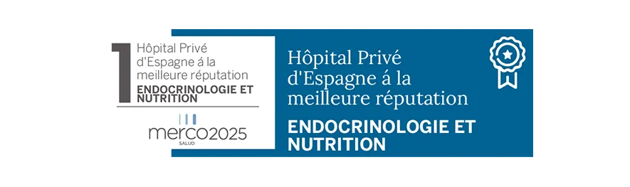 Merco Salud 2025. Endocrinologie Merco Salud 2025 Endocrinology recognition seal image. Clinique Université de Navarre